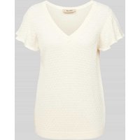 MOS MOSH T-Shirt in Strick-Optik Modell 'GANNA' in Ecru, Größe XS von MOS MOSH
