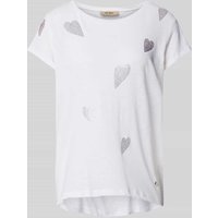 MOS MOSH T-Shirt mit Strasssteinbesatz Modell 'LAURA' in Weiss, Größe XS von MOS MOSH