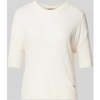 MOS MOSH T-Shirt mit Strukturmuster Modell 'SWANN' in Ecru, Größe M von MOS MOSH