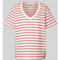 MOS MOSH T-Shirt mit V-Ausschnitt Modell 'NANI' in Rot, Größe S von MOS MOSH