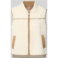 MOS MOSH Weste aus Teddyfell mit Eingrifftaschen Modell 'Rowe' in Ecru, Größe XS von MOS MOSH