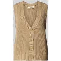 MOS MOSH Weste mit V-Ausschnitt Modell 'Kirby' in Beige, Größe XS von MOS MOSH