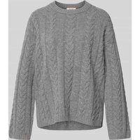 MOS MOSH Wollpullover mit Zopfmuster Modell 'Bryndis' in Dunkelgrau, Größe S von MOS MOSH