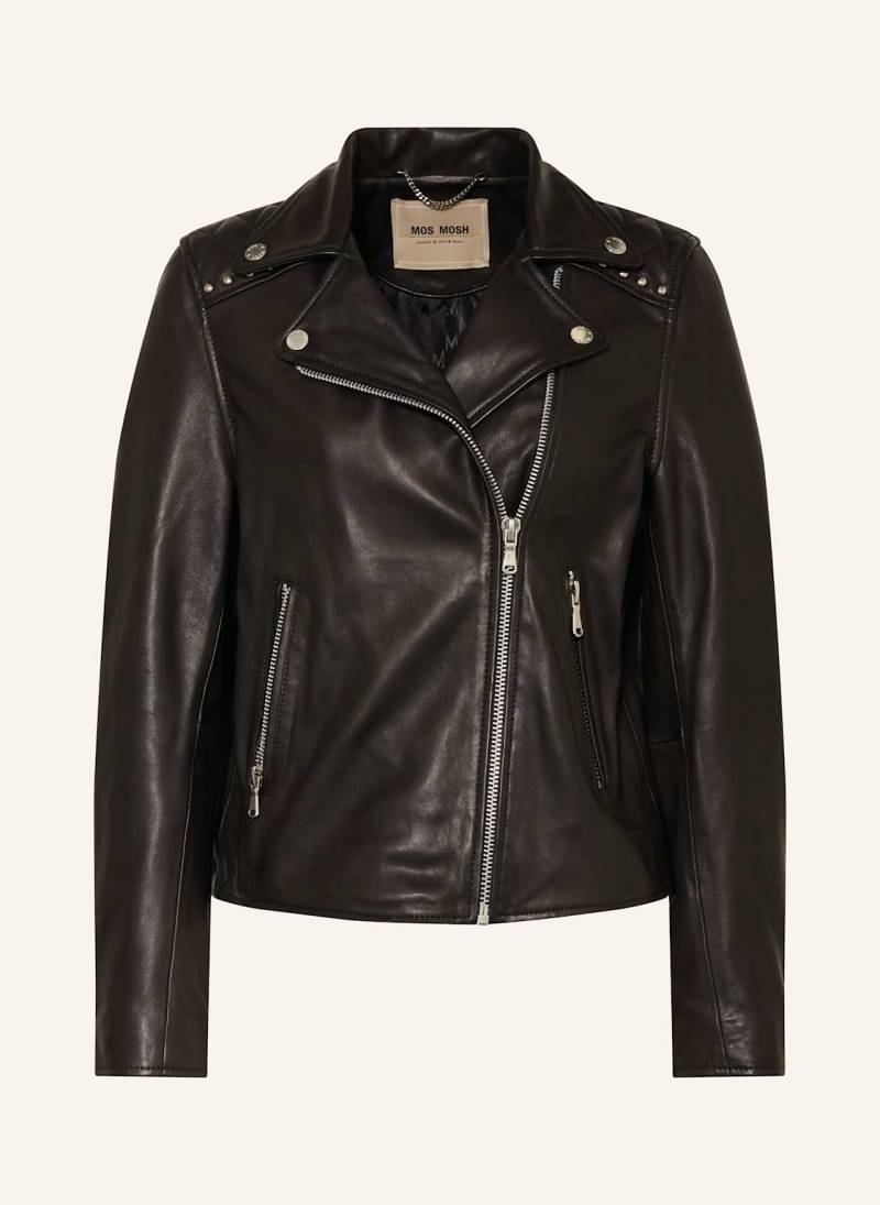 Mos Mosh Lederjacke Mmgoha Mit Nieten schwarz von MOS MOSH