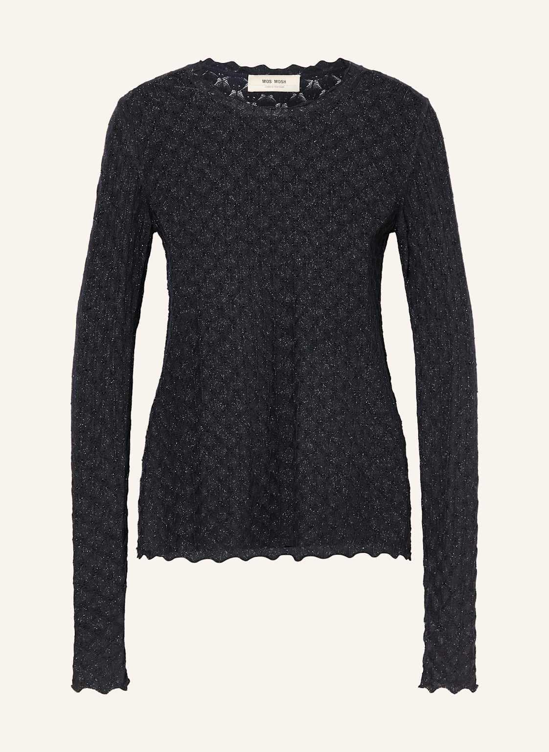 Mos Mosh Pullover Mmthaz Relena Mit Glitzergarn blau von MOS MOSH