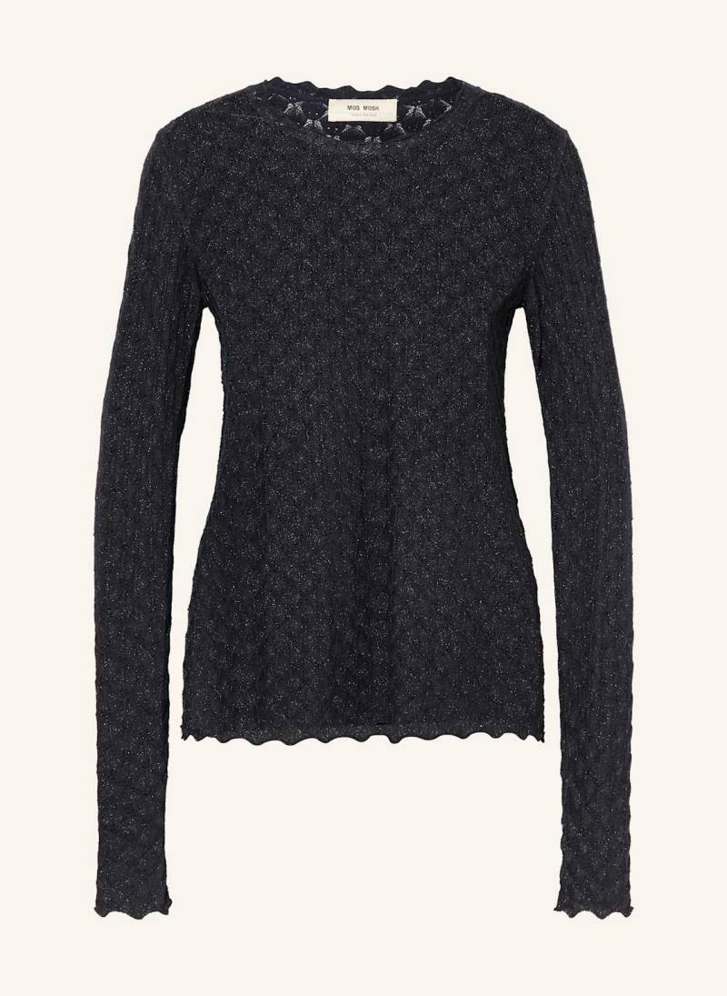 Mos Mosh Pullover Mmthaz Relena Mit Glitzergarn blau von MOS MOSH
