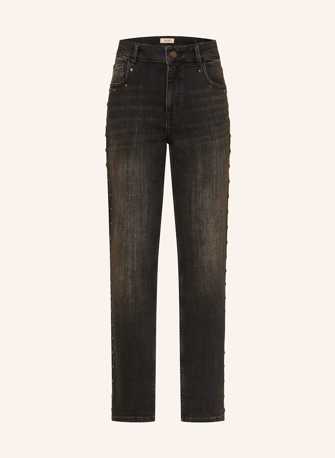 Mos Mosh Straight Jeans Mmrachel Coroni Mit Nieten schwarz von MOS MOSH