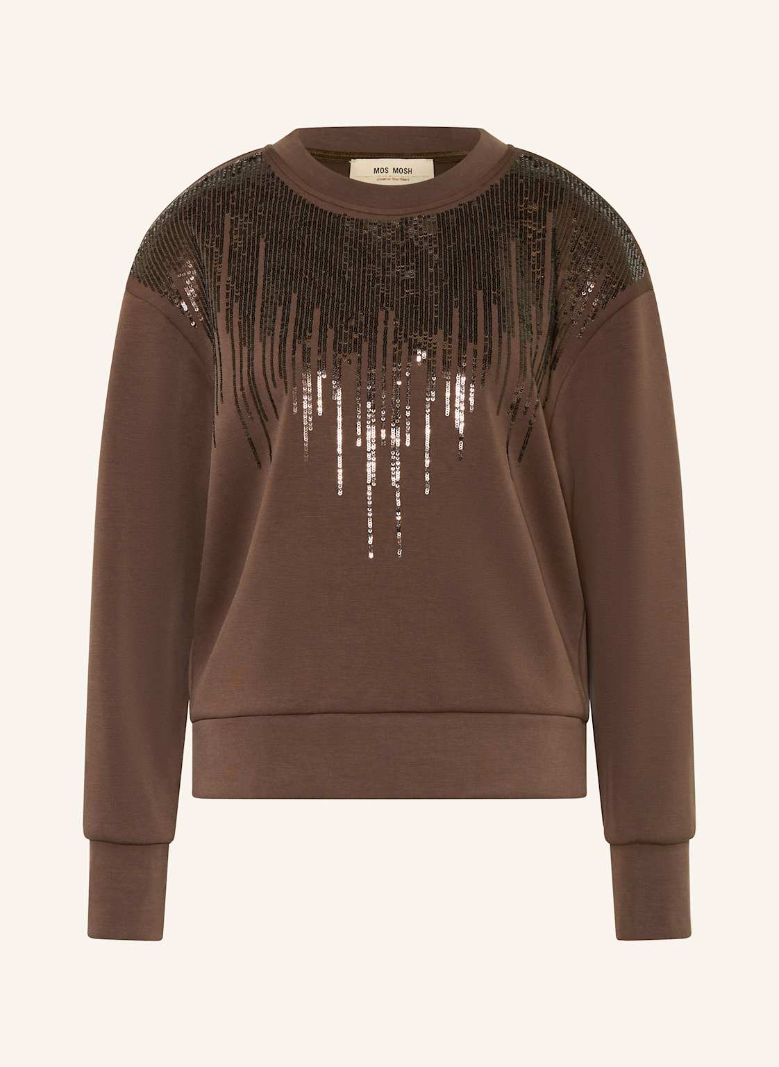 Mos Mosh Sweatshirt Mmneve Mit Pailletten braun von MOS MOSH