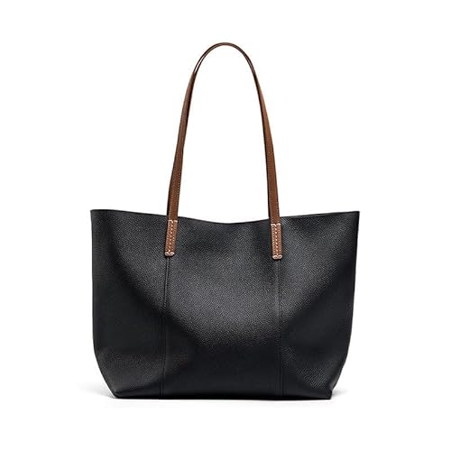 MOSAMHUA Damen Henkeltaschen, Einfache Handtaschen Leder Tote Shopper Bag für Arbeit, Einkauf mit Innentasche von MOSAMHUA