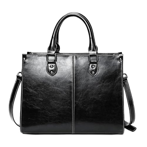 MOSAMHUA Damen Leder Handtasche Frauen Tasche Retro Umhängetasche Messenger Tasche Mit abnehmbarem Schultergurt für Einkaufen Reisen Business Arbeit von MOSAMHUA