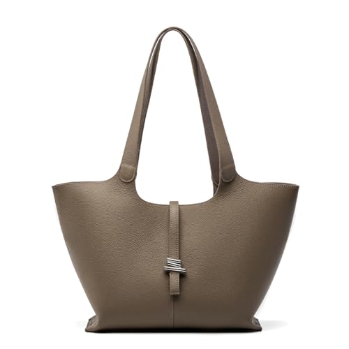 MOSAMHUA Damen-Tasche Großes Fassungsvermögen Echtes Leder Pendel- & Arbeits-Tasche Hand- & Schultertasche kombinierbar | Stylische Alltags-Tasche für Frau von MOSAMHUA