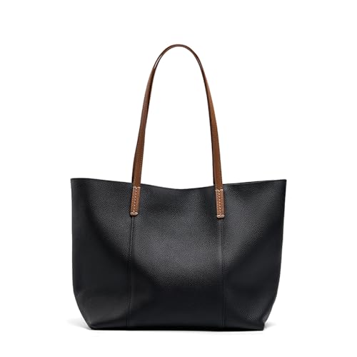 MOSAMHUA Damen handgefertigte Oberkörnung Leder Tote - Große Kapazität Pendeltasche, Hand- & Schultertasche, Stylische Arbeits-Tasche von MOSAMHUA