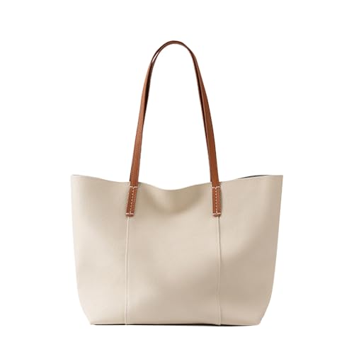 MOSAMHUA Damen handgefertigte Oberkörnung Leder Tote - Große Kapazität Pendeltasche, Hand- & Schultertasche, Stylische Arbeits-Tasche von MOSAMHUA