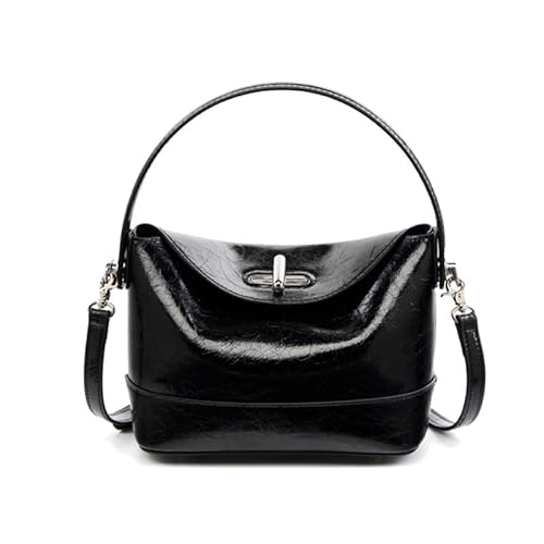 MOSAMHUA Echt Leder Damen Eimer-Tasche | Premium Minimalistisches Wandelbares Tote | Unikales Design Schulter- & Crossbody-Handtasche für Alltag | Handgefertigte Luxusaccessoire von MOSAMHUA