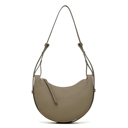 MOSAMHUA Echt Leder Damen Mondsichel-Tasche | Einzigartiges Design Wandelbare Crossbody & Unterarm Satteltasche | Premium Qualität Handgefertigte Luxushandtasche | Stylische Minimalistische Tasche von MOSAMHUA