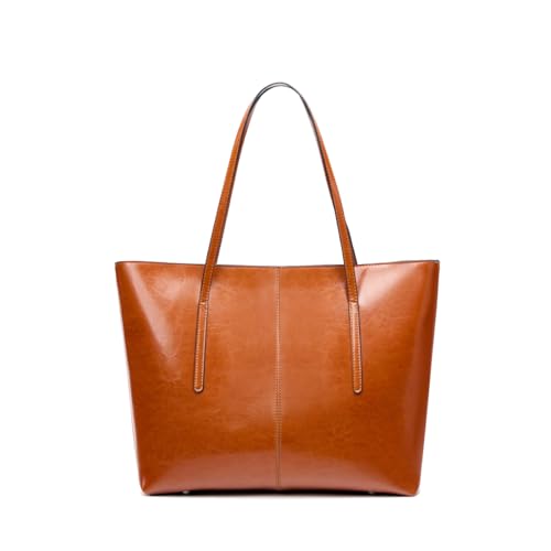MOSAMHUA Echt Leder Damen Tote Tasche | Große Kapazität Einzigartiges Design Wandelbare Hand-, Unterarm- & Schultertasche | Vielseitig Stylish für Alltag & Arbeit | Premium Tasche von MOSAMHUA