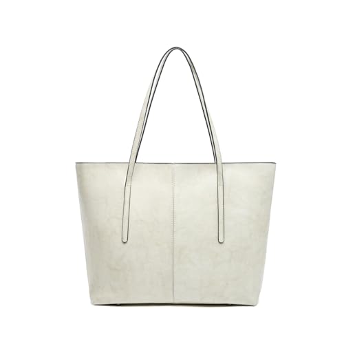 MOSAMHUA Echt Leder Damen Tote Tasche | Große Kapazität Einzigartiges Design Wandelbare Hand-, Unterarm- & Schultertasche | Vielseitig Stylish für Alltag & Arbeit | Premium Tasche von MOSAMHUA