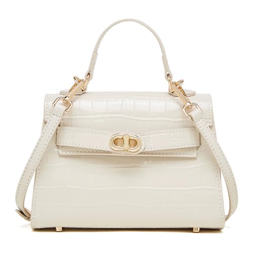 MOSAMHUA Echt Leder Damenhandtasche | Einzigartiges Krokodilmuster | Wandelbare Schulter- & Crossbody-Tasche für Arbeit | Stylische Handgefertigte Pendler-Tasche von MOSAMHUA