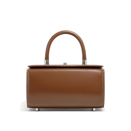 MOSAMHUA Echt Rindleder Damen Box-Tasche | Premium Minimalistisches Quadrat-Tote | Wandelbare Schulter- & Crossbody-Handtasche | Stylische Luxus-Cube-Tasche für Alltag von MOSAMHUA
