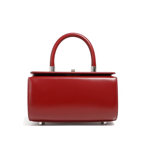 MOSAMHUA Echt Rindleder Damen Box-Tasche | Premium Minimalistisches Quadrat-Tote | Wandelbare Schulter- & Crossbody-Handtasche | Stylische Luxus-Cube-Tasche für Alltag von MOSAMHUA