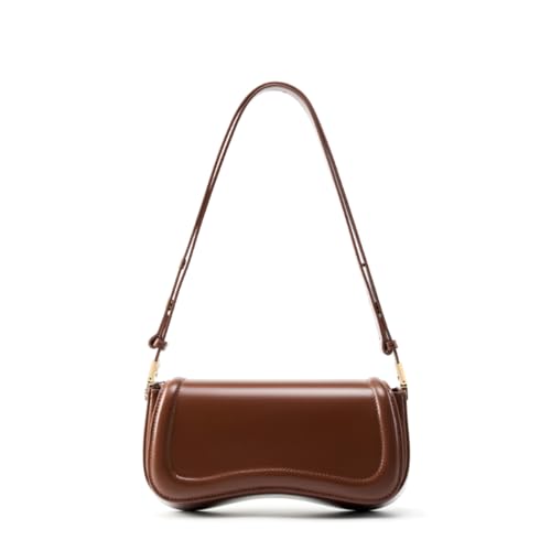 MOSAMHUA Echtes Leder Unterarm Tofu Tasche Personalisierte Einfache Trendy Straße Temperament Damen Schulter schräg Kreuz Tasche von MOSAMHUA
