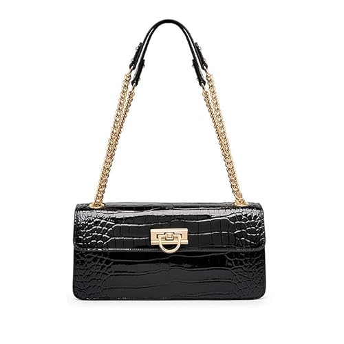 MOSAMHUA Frauen Leder Unterarm Umhängetasche Crossbody Tasche Mode Clutch Geldbörse Handtaschen Side Purses mit Kette Strap für Arbeit Einkaufen Reisen von MOSAMHUA