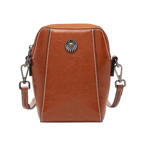 MOSAMHUA Kleine Crossbody Tasche für Frauen Leder Cross Body Wallet Geldbörse Crossbody Handy Tasche mit Multi Pocket Damen Umhängetasche mit verstellbarem Langen Riemen von MOSAMHUA