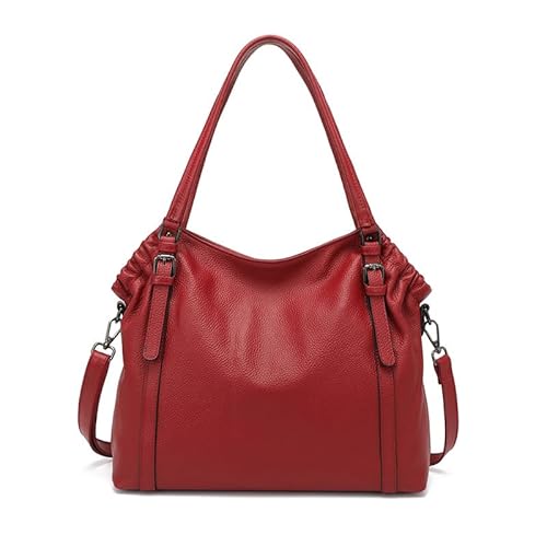 MOSAMHUA Leder Tragetasche für Frauen Wasserdicht Große Kapazität Top Handle Leichtgewicht Schulter Hobo Bag Damen Handtasche mit Reißverschluss für Work Travel Travel von MOSAMHUA