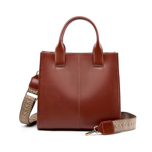 MOSAMHUA Leder Umhängetasche Damen Eimerform - Große Tragetasche (Schultertasche & Handgriff) wasserdichte Bürohandtasche aus Weichleder von MOSAMHUA