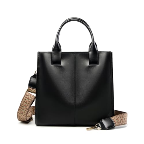 MOSAMHUA Leder Umhängetasche Damen Eimerform - Große Tragetasche (Schultertasche & Handgriff) wasserdichte Bürohandtasche aus Weichleder von MOSAMHUA