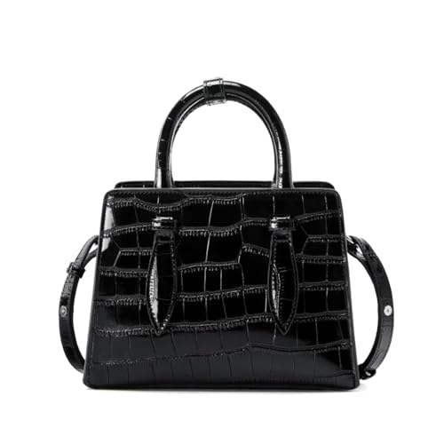 MOSAMHUA Minimalistische Echte Leder Kleine Quadratische Tasche - Damen Einzigartige Umhängetasche - Schlanke kompakte Handtasche für Freizeit & Alltag - Exklusives einfaches Design von MOSAMHUA