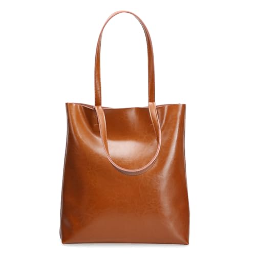 MOSAMHUA Premium Leder Damen Handtasche - Stylische Tote Bag für Frauen | Großes Fassungsvermögen minimalistischer Einkaufstasche | Modische Designer Schultertasche | Ideal für Arbeit & Alltag von MOSAMHUA