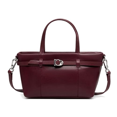 MOSAMHUA Premium Leder Damen Handtasche | Vintage Korb-Design Tote | Verstellbarer Crossbody Gurt für Arbeit | Stylische Schultertasche mit Handgriff von MOSAMHUA