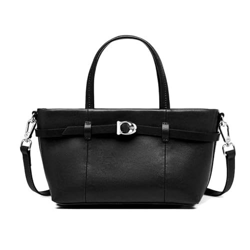 MOSAMHUA Premium Leder Damen Handtasche | Vintage Korb-Design Tote | Verstellbarer Crossbody Gurt für Arbeit | Stylische Schultertasche mit Handgriff von MOSAMHUA