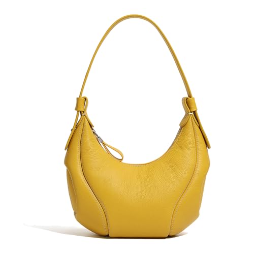 MOSAMHUA Premium Leder Damen Unterarmtasche | Baseball-Design Crescent-Form | Vintage Unikale Crossbody Schultertasche | Chic ausgefallene Handtasche für Alltag von MOSAMHUA