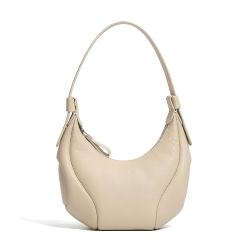 MOSAMHUA Premium Leder Damen Unterarmtasche | Baseball-Design Crescent-Form | Vintage Unikale Crossbody Schultertasche | Chic ausgefallene Handtasche für Alltag von MOSAMHUA