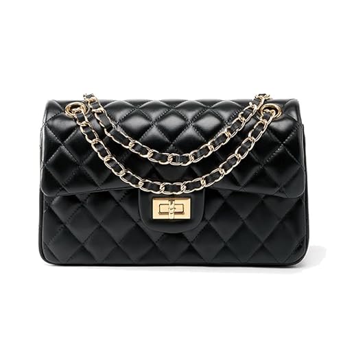 MOSAMHUA Premium Leder Gequiltetes Diamant-Handtasche für Damen | Chic Tweed-Design Kettenriemen Schulter- & Crossbody-Tasche | Luxus Mode mit Eleganzem Gefühl von MOSAMHUA