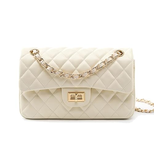 MOSAMHUA Premium Leder Gequiltetes Diamant-Handtasche für Damen | Chic Tweed-Design Kettenriemen Schulter- & Crossbody-Tasche | Luxus Mode mit Eleganzem Gefühl von MOSAMHUA