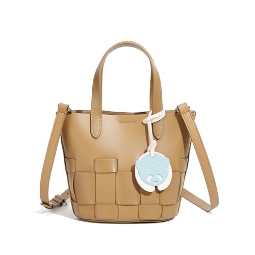 MOSAMHUA Premium Leder Nische Handtasche | Handgewebtes Muster Eleganter Tote | Alltagstaugliche Crossbody für Arbeit | Damen Stylische Schultertasche von MOSAMHUA