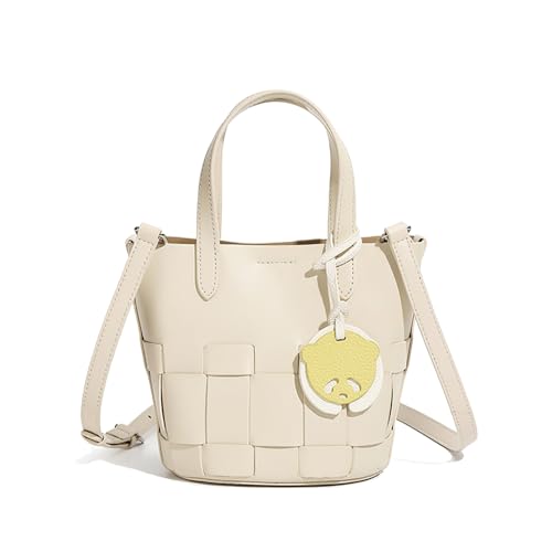 MOSAMHUA Premium Leder Nische Handtasche | Handgewebtes Muster Eleganter Tote | Alltagstaugliche Crossbody für Arbeit | Damen Stylische Schultertasche von MOSAMHUA