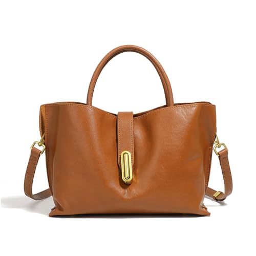 MOSAMHUA Täglicher Pendler Pflanzlich gegerbtes Rindsleder Tote Tasche Damen Handtasche Crossbody von MOSAMHUA