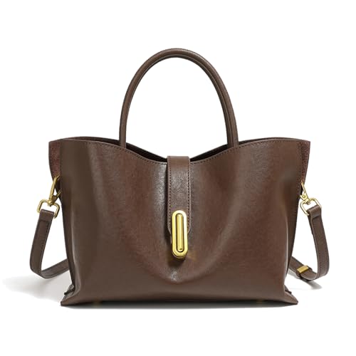 MOSAMHUA Täglicher Pendler Pflanzlich gegerbtes Rindsleder Tote Tasche Damen Handtasche Crossbody von MOSAMHUA