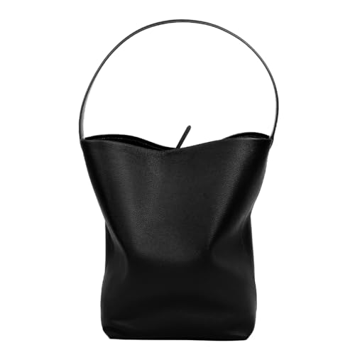 MOSAMHUA Togo Leder Bucket Bag für Frauen - Minimalistische überdimensionale Schulter Tote Arbeit Reisen Essentials von MOSAMHUA