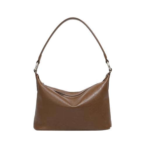 MOSAMHUA Vintage Klassisch Vielseitig Pflanzlich Gegerbtes Rindsleder Unterarmtasche Hobo Tasche Damen Umhängetasche Crossbody-Taschen von MOSAMHUA