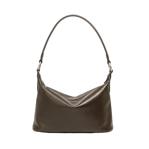 MOSAMHUA Vintage Klassisch Vielseitig Pflanzlich Gegerbtes Rindsleder Unterarmtasche Hobo Tasche Damen Umhängetasche Crossbody-Taschen von MOSAMHUA