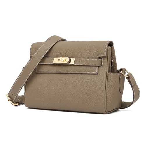 MOSAMHUA Vintage Messenger Bag Kopf Rindsleder Damen Schulter Crossbody Hundert Satteltasche von MOSAMHUA