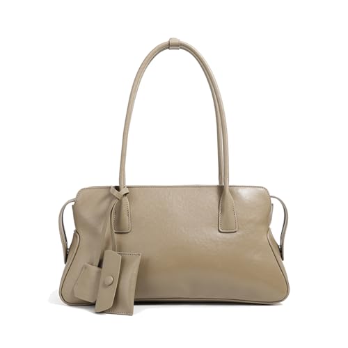 MOSAMHUA Vintage Modische Damenhandtasche | Echt Vegetabilisch Gerannter Leder | Wandelbare Schulter- & Crossbody-Tasche | Retro Stylische Tote mit Handwerkskunst von MOSAMHUA