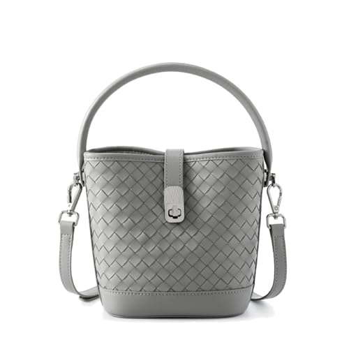 MOSAMHUA op Grain Sheepskin Damen Eimer-Tasche | Geflochtenes Muster Premium Tote | Wandelbare Schulter- & Crossbody-Handtasche für Arbeit | Luxuriöse Pendler-Tasche mit Handwerkskunst von MOSAMHUA