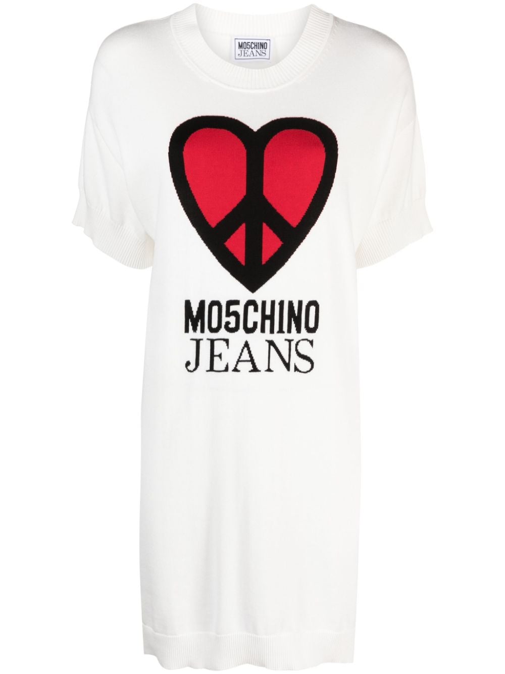 MOSCHINO JEANS Intarsien-Kleid mit Logo - Weiß von MOSCHINO JEANS