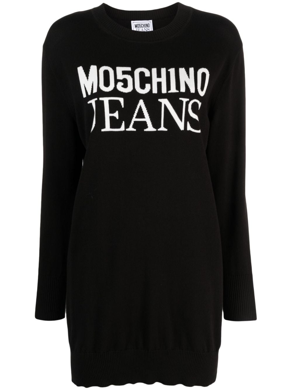 MOSCHINO JEANS Intarsien-Minikleid mit Logo - Schwarz von MOSCHINO JEANS